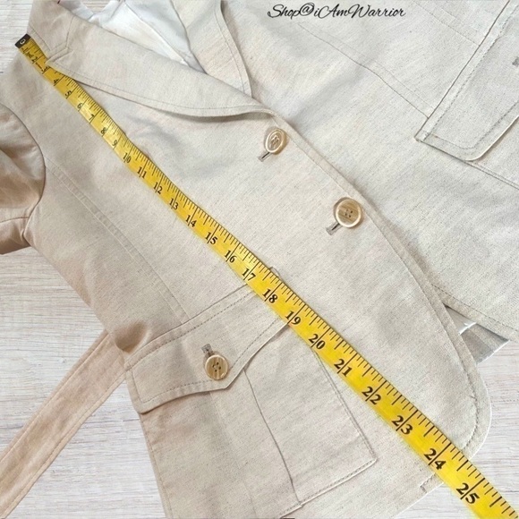 Banana Republic ecru belted belt safari jacket *shop@iamwarrior - Picture 5 of 9